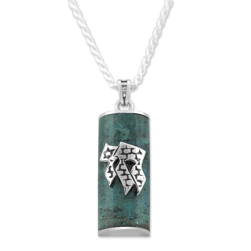 Collier en pierre d'Eilat avec Chai en argent sterling