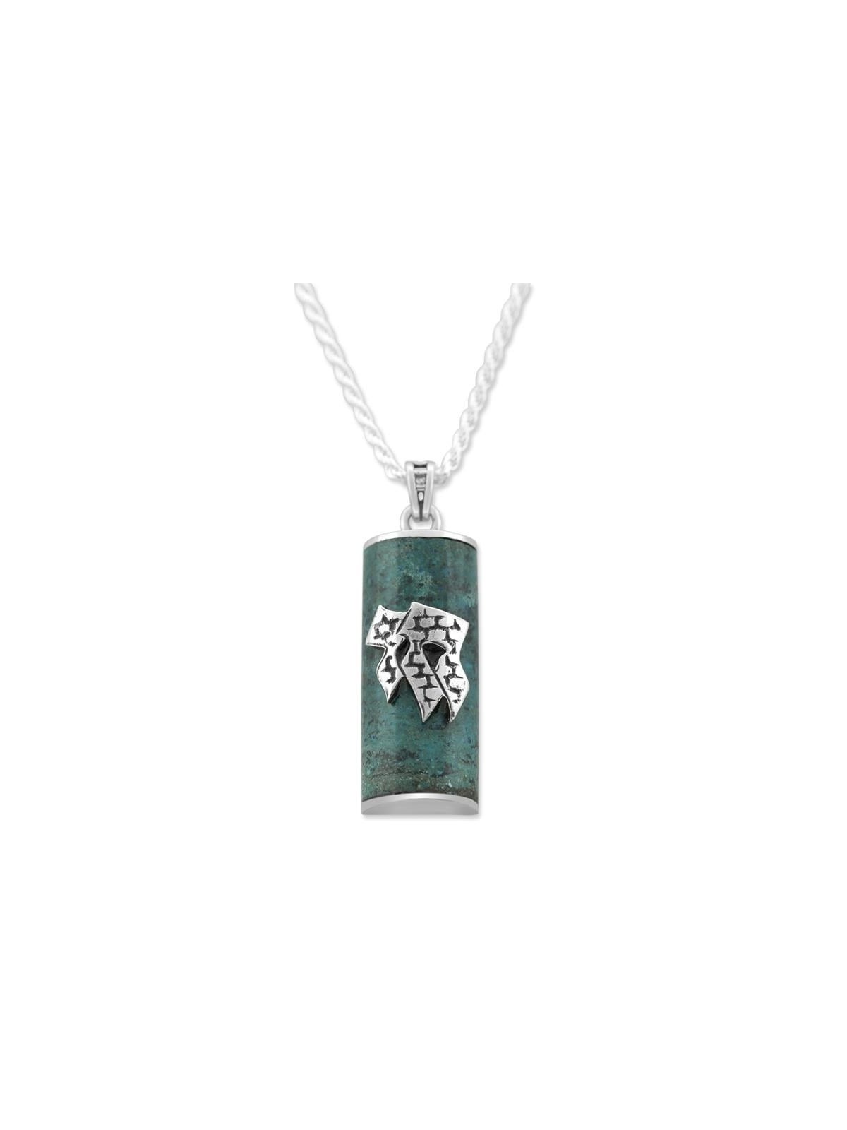Collier en pierre d'Eilat avec Chai en argent sterling