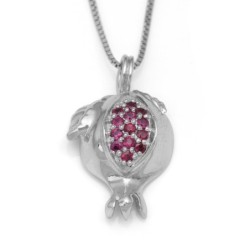 Handcrafted 14K Gold Pomegranate Pendant Necklace With Pink Ruby Stone