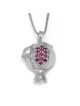Handcrafted 14K Gold Pomegranate Pendant Necklace With Pink Ruby Stone