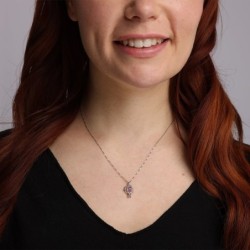 Handcrafted 14K Gold Pomegranate Pendant Necklace With Pink Ruby Stone