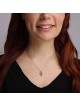 Collier pendentif grenade en or 14 carats fabriqué à la main avec pierre rubis rose