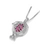 Collier pendentif grenade en or 14 carats fabriqué à la main avec pierre rubis rose