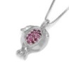Handcrafted 14K Gold Pomegranate Pendant Necklace With Pink Ruby Stone