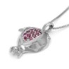 Handcrafted 14K Gold Pomegranate Pendant Necklace With Pink Ruby Stone
