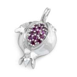 Handcrafted 14K Gold Pomegranate Pendant Necklace With Pink Ruby Stone