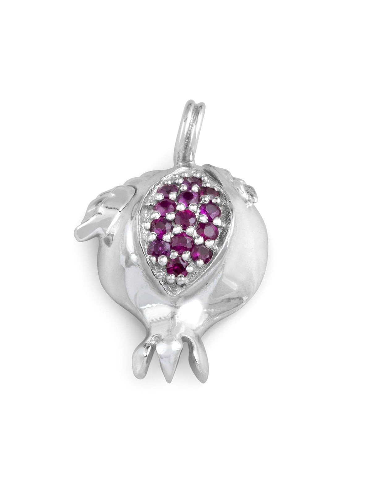 Handcrafted 14K Gold Pomegranate Pendant Necklace With Pink Ruby Stone