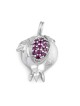 Collier pendentif grenade en or 14 carats fabriqué à la main avec pierre rubis rose