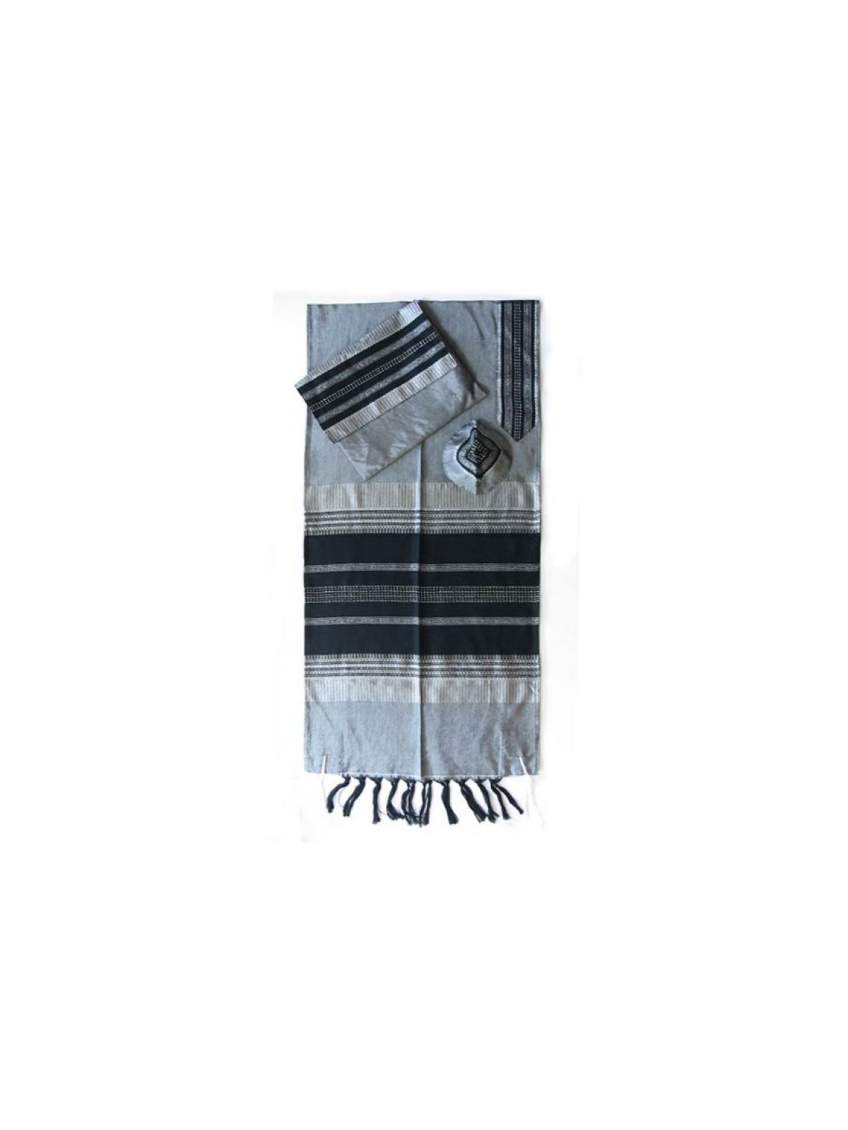 Gabrieli Handwoven Gray Silk Tallit Se... | Gabrieli Hand Woven Tallit