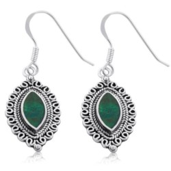 Rafael Jewelry Eilat Stone and Silver Clove Shape Earrings