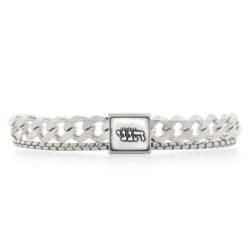 925 Sterling Silver Men's Bracelet with Hineni Pendant