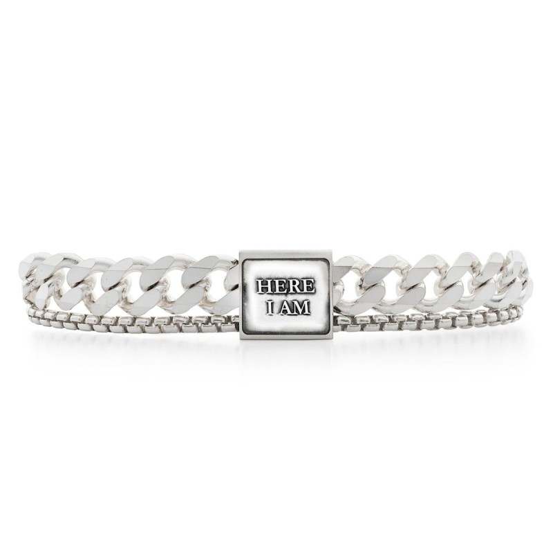 925 Sterling Silver Men's Bracelet with Hineni Pendant