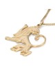 Pendentif Lion de Juda en or jaune 14 carats fabriqué à la main et rehaussé de diamants