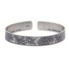 925 Blackened Sterling Silver Shir Lamaalot (Psalm 121) Open Bracelet
