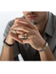 Bracelet ouvert Shir Lamaalot (Psaume 121) en argent sterling noirci 925
