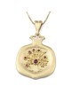 Luxurious 14K Yellow Gold Pomegranate Pendant Necklace With Ruby-Accen