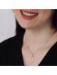 Luxueux collier pendentif grenade en or jaune 14 carats avec rubis-accent