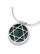 Collier cercle en argent sterling et pierre d'Eilat avec étoile de David Des