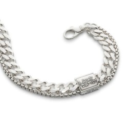 925 Sterling Silver Men's Bracelet with Shema Yisrael Pendant