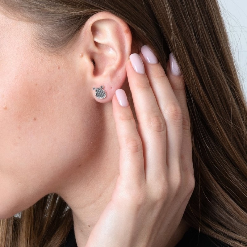 Boucles d'oreilles Harpe de David en argent sterling