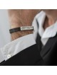 Silver and Leather Bracelet - Traveler's Prayer