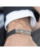 Bracelet Argent et Cuir - Prière du Voyageur