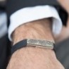 Silver and Leather Bracelet - Traveler's Prayer