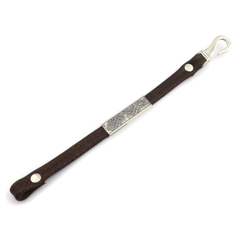 Bracelet Argent et Cuir - Prière du Voyageur
