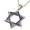 Anbinder Jewelry 14K Gold Star of David Extra Large Pendant with Diamo