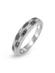 14K White Gold Designer Ring With Diamond Checkered Pattern