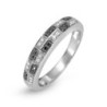 14K White Gold Designer Ring With Diamond Checkered Pattern