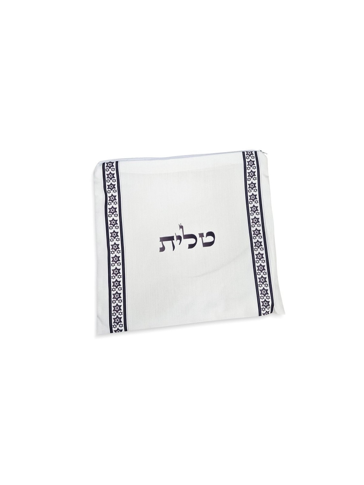 Ateret Acrylic Tallit Set White Stripes and Silver... | Modern Tallits