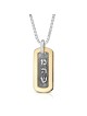 Pendentif de guérison Mem Hey Shin Kabbale en argent sterling 925 et or 9 carats
