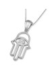 14K Gold Hamsa Evil Eye Pendant with Diamond