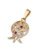 Rafael Jewelry Pendentif grenade en or jaune 14 carats avec rubis et lavande