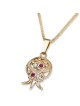 Rafael Jewelry Pendentif grenade en or jaune 14 carats avec rubis et lavande
