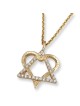 Rafael Jewelry Pendentif étoile de David en forme de cœur d'amour en or 14 carats avec diamants