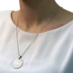 Silver Disk Necklace - Traveler's Psalm (Psalms 121)