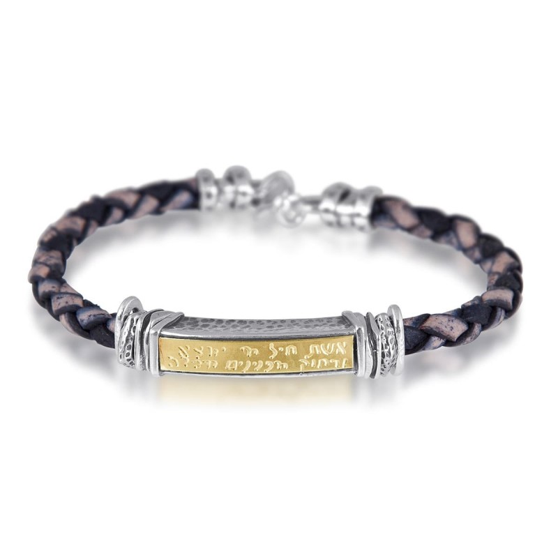 Femme de Valeur : Bracelet Femme en Cuir, Or et Argent (Variété de