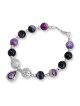 Rafael Jewelry Bracelet en argent avec améthyste violette et perle en pierre d'agate