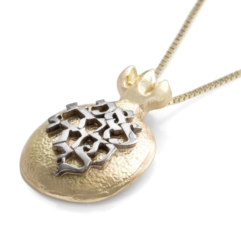 Handcrafted 14K Gold Ani LeDodi Pendant Necklace With Pomegranate Desi