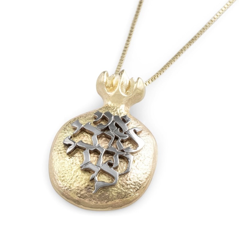 Collier pendentif Ani LeDodi en or 14 carats fabriqué à la main avec grenade Desi