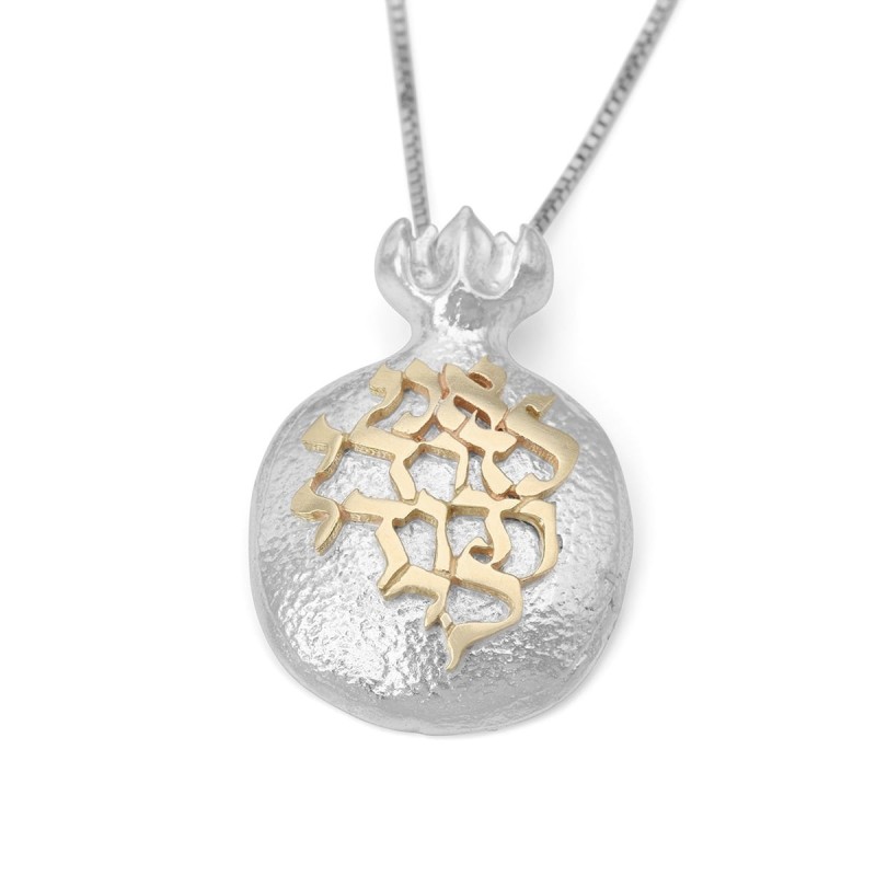 Collier pendentif Ani LeDodi en or 14 carats fabriqué à la main avec grenade Desi