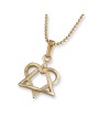Rafael Jewelry 14K Gold Love Heart Star of David Pendant