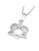 Rafael Jewelry 14K Gold Love Heart Star of David Pendant