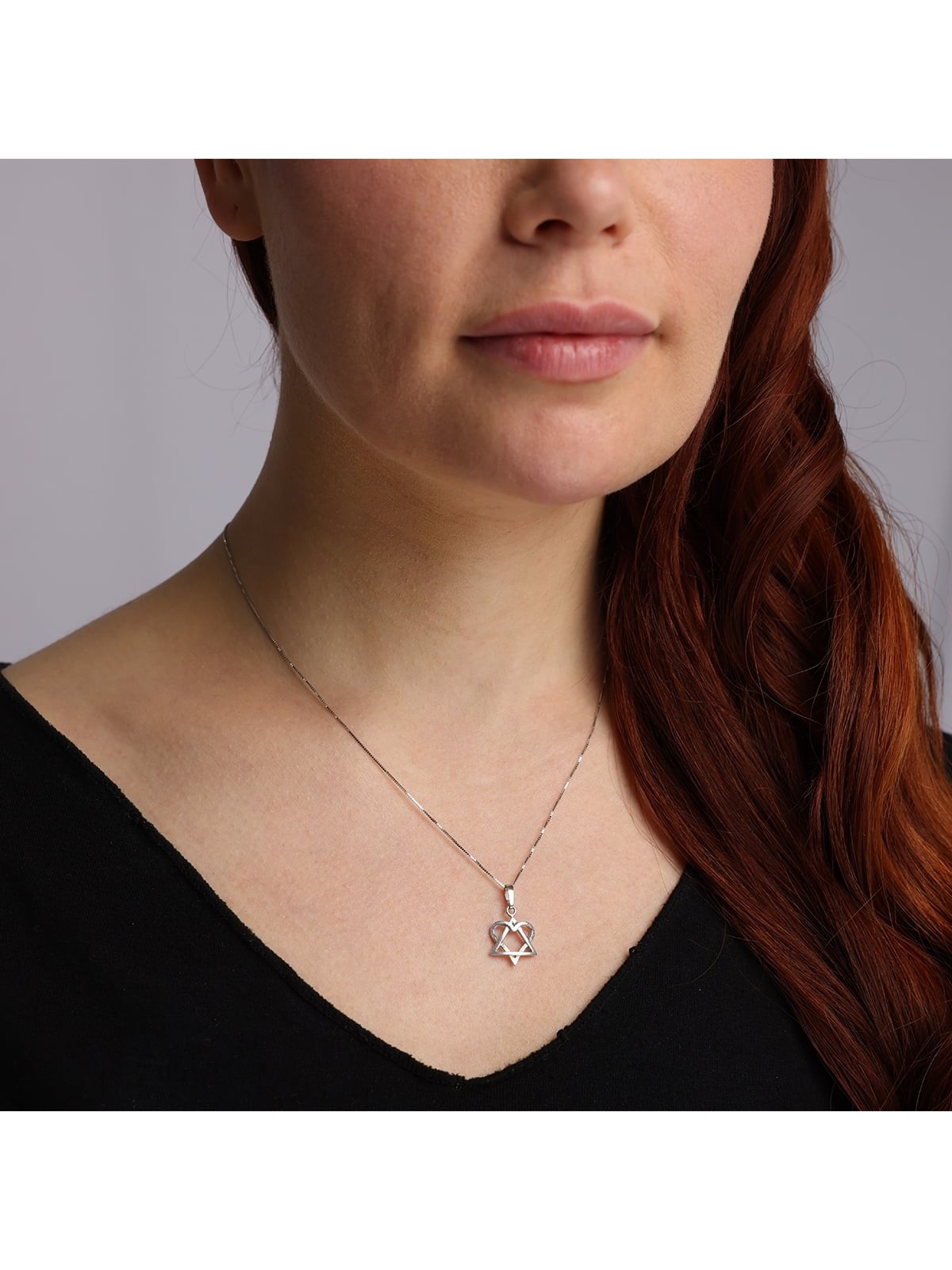 Rafael Jewelry 14K Gold Love Heart Star of David Pendant