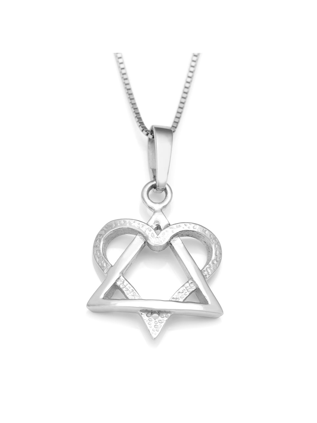 Rafael Jewelry Pendentif étoile de David en forme de cœur d'amour en or 14 carats