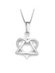 Rafael Jewelry Pendentif étoile de David en forme de cœur d'amour en or 14 carats