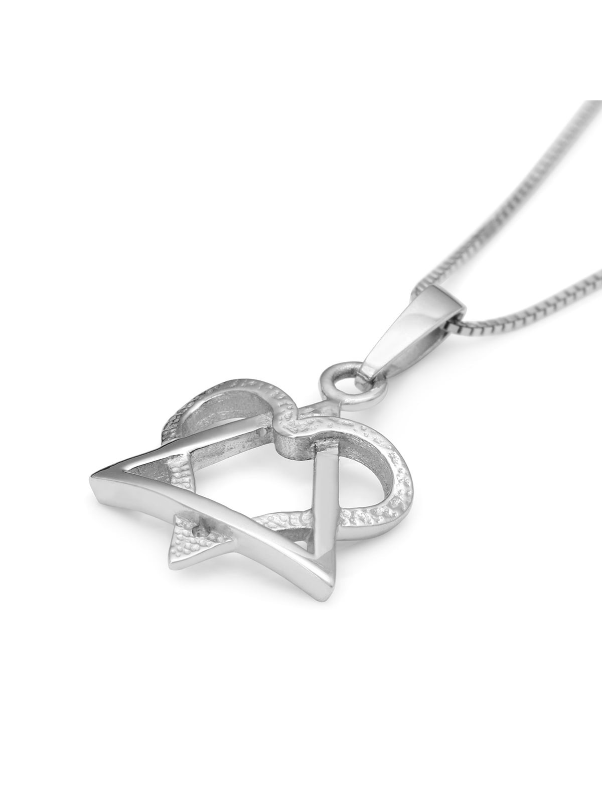 Rafael Jewelry 14K Gold Love Heart Star of David Pendant