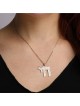 Handcrafted 14K Yellow Gold Chai Pendant Necklace With Western Wall De